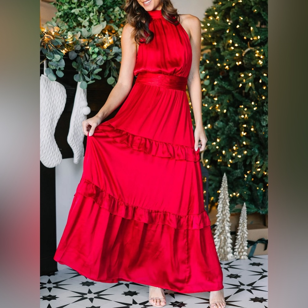 ❤️Red Satin Maxi Dress❤️
